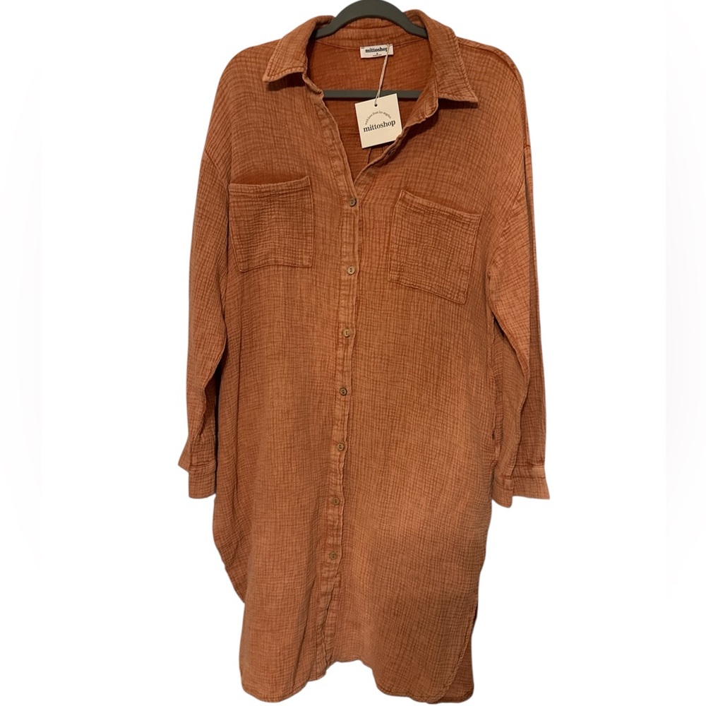 Mittoshop light orange Button-Up Dress